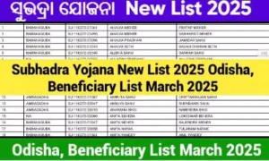Subhadra Yojana New List